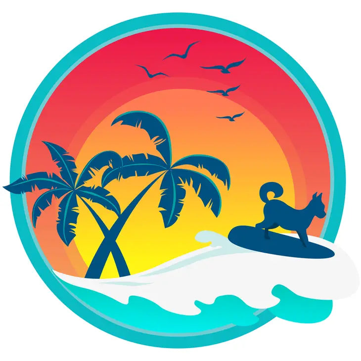 surfer dog trucker hat design closeup