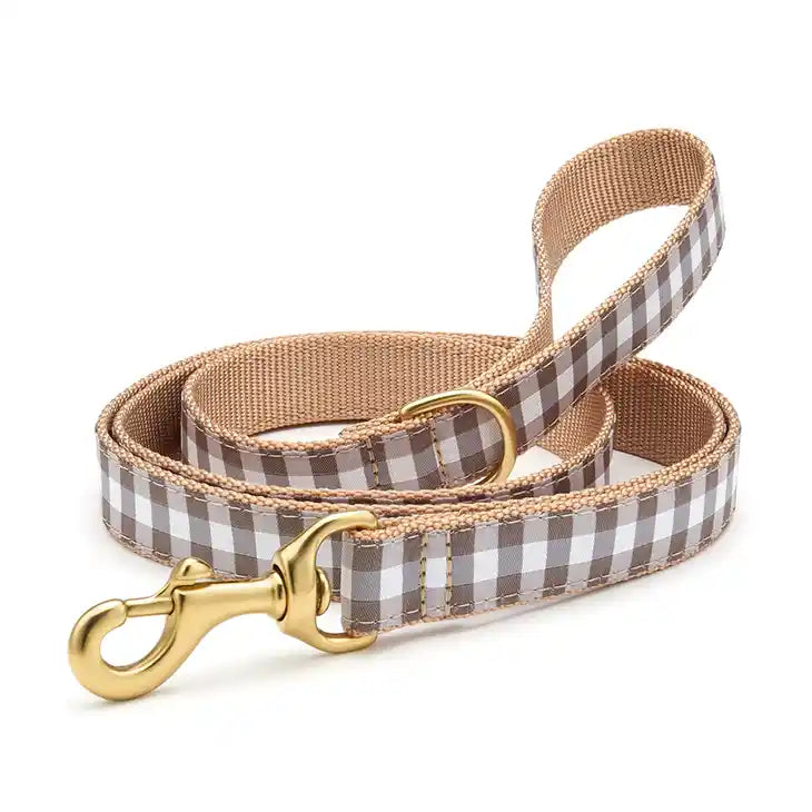 Up Country Gray Buffalo Check Dog Leash