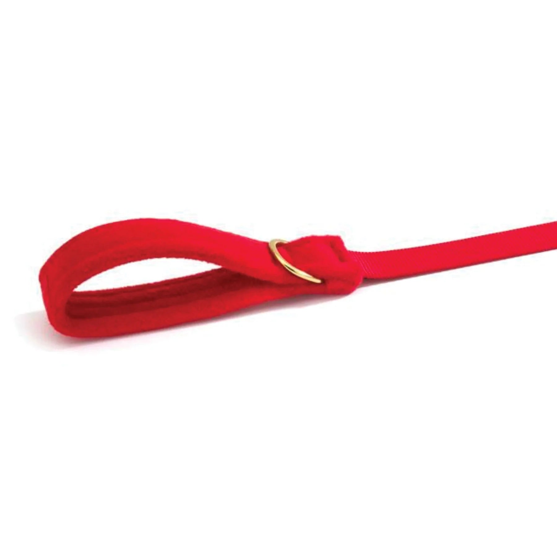 red padded fleece handle on 6' leash