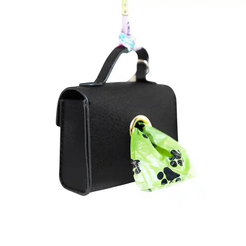 barkin bag dog waste bag dispenser in black back view