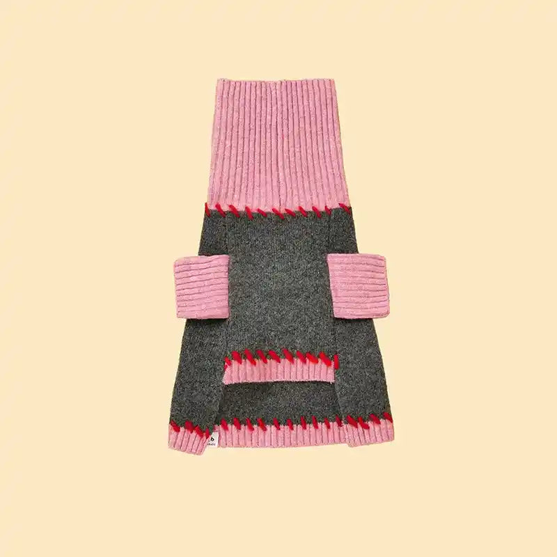 Underside of cherry kiss dog sweater