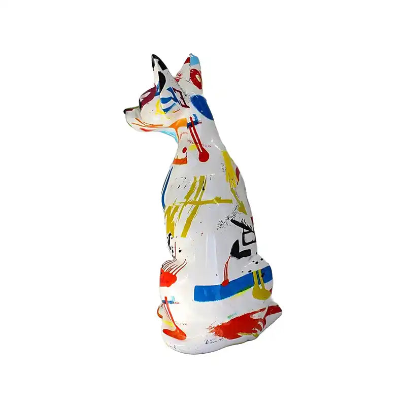 back view of abstract chihuahua statue