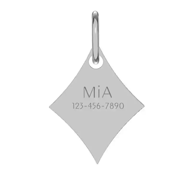 diamond dog id tag with sample engraving