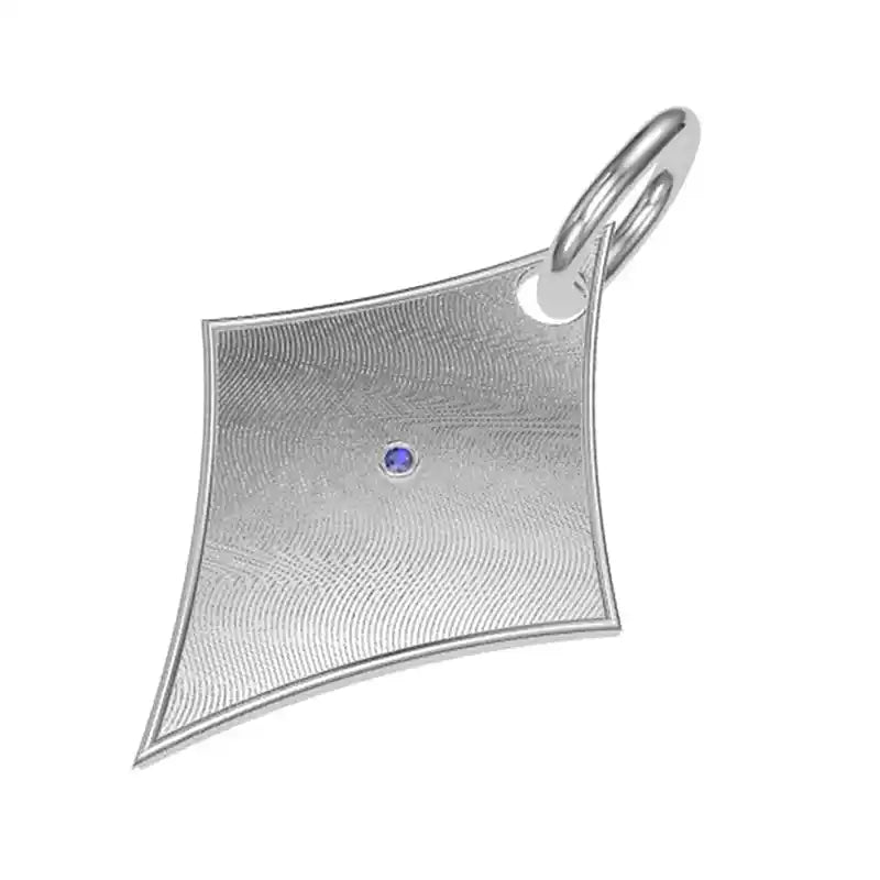 sterling silver diamond dog id tag