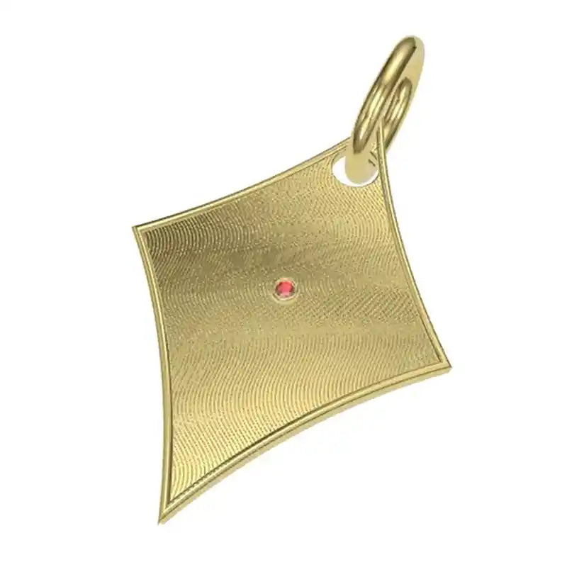 14k gold diamond dog id tag