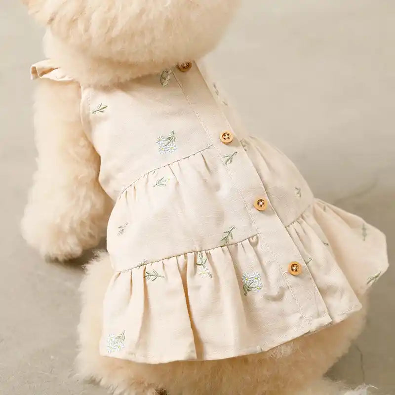 ditsy floral dog dress back
