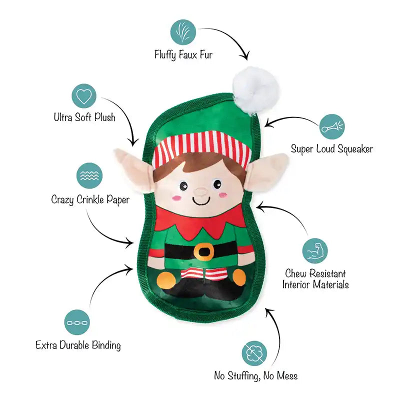 durable elf dog toy info