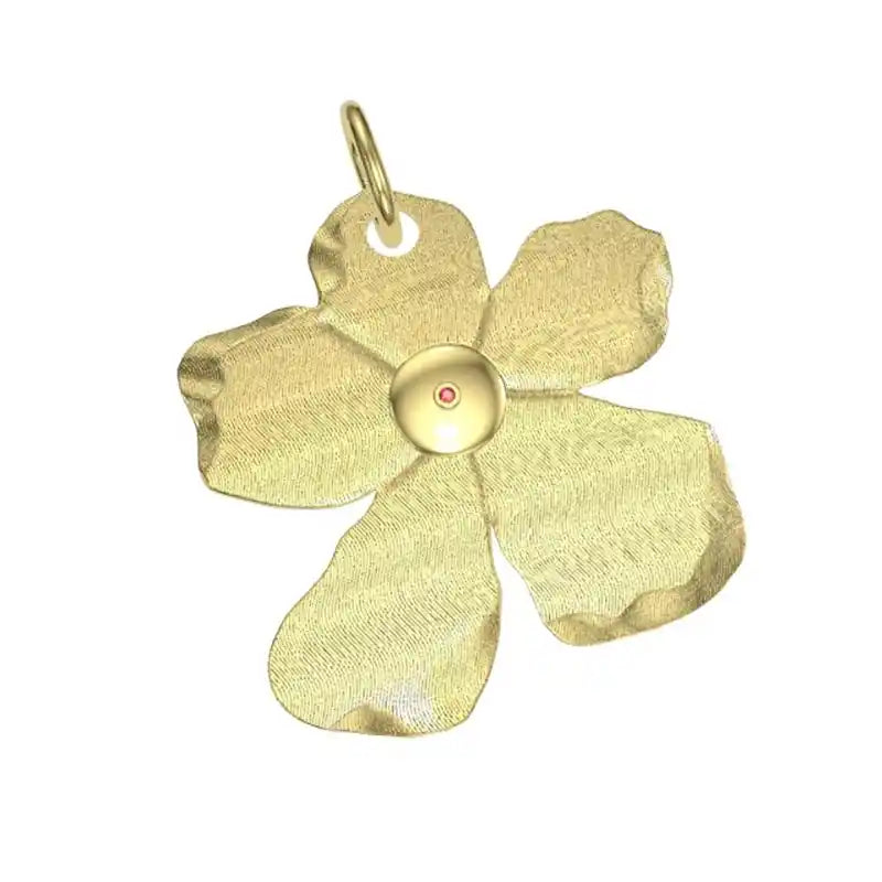 gold flower dog id tag