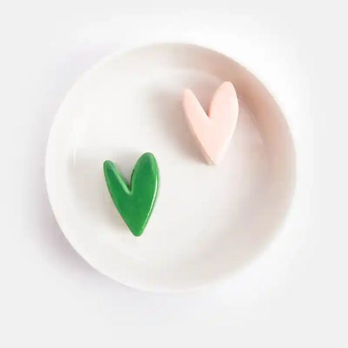 Small Hearts Slow Feeder Ceramic Pet Bowl