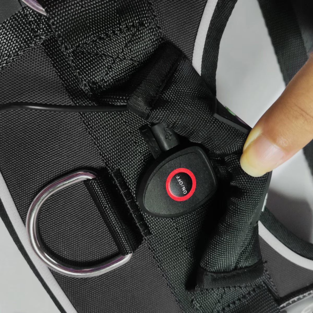 close up of on/off switch for joyride led harness