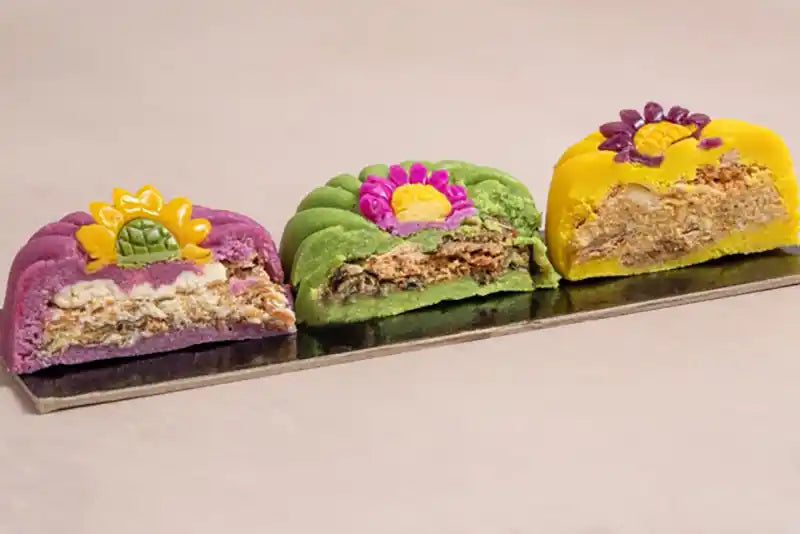 Dog Truffle Treats cut in half to show filling