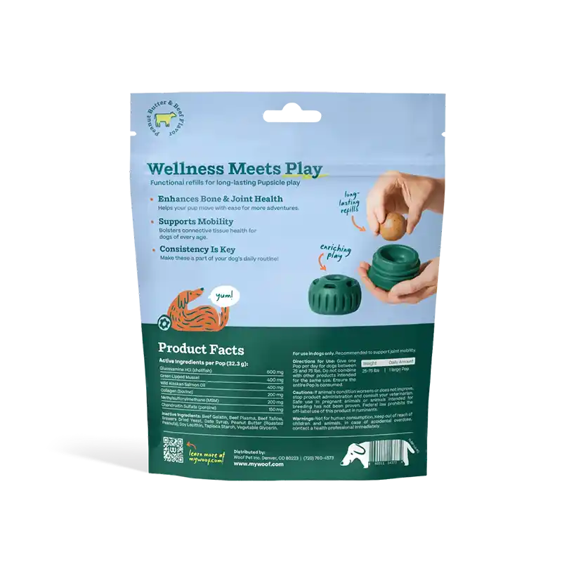 back of packaging for joint pops