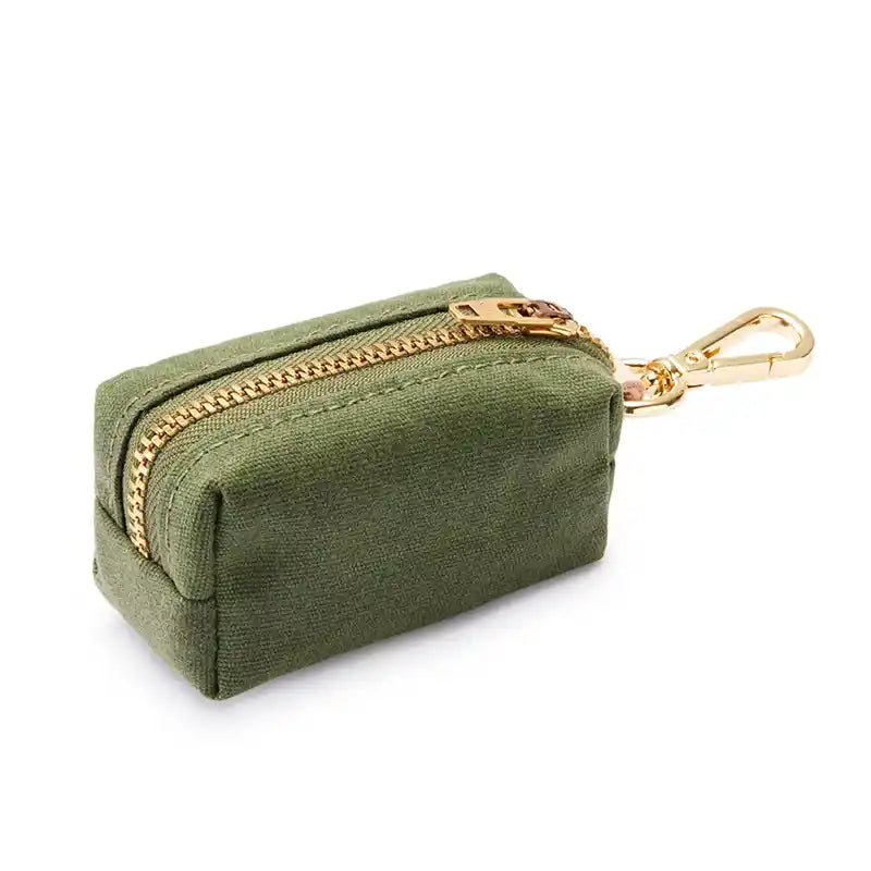 Olive green canvas poop bag