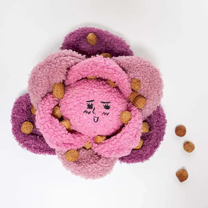 red cabbage nosework dog toy with treats