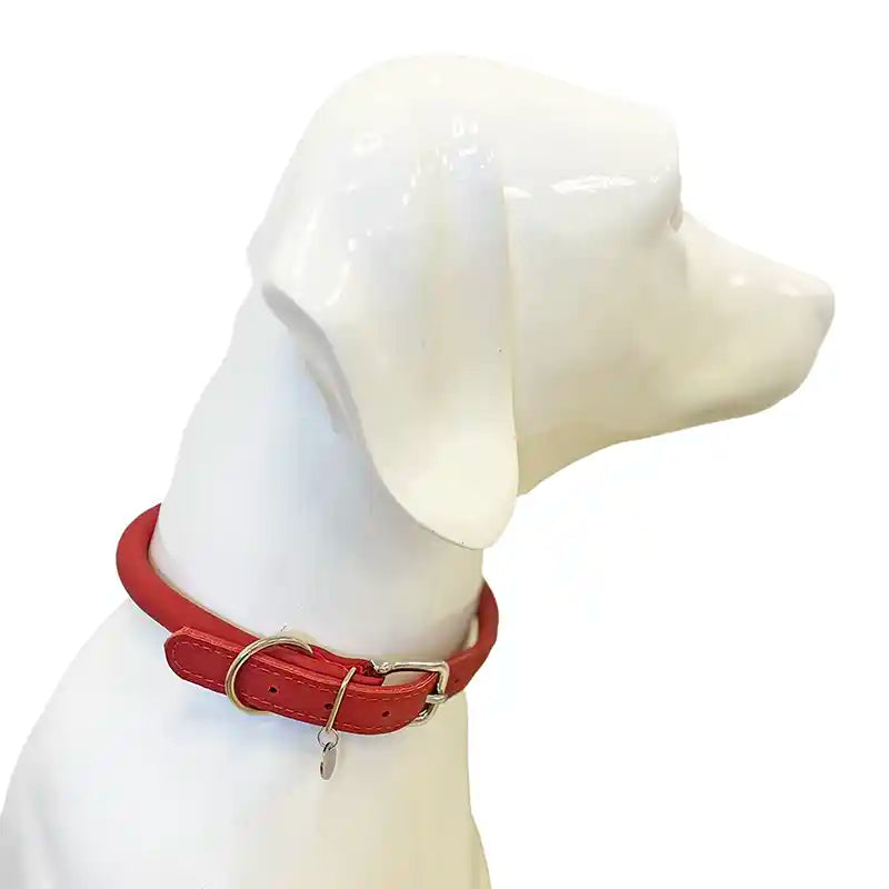 rolled leather collar on mannequin