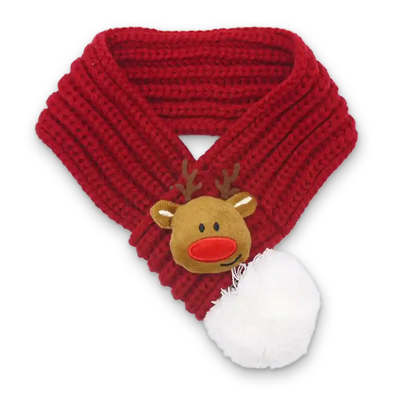 red reindeer pet scarf