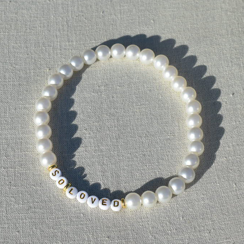 'so loved' pet pearl necklace