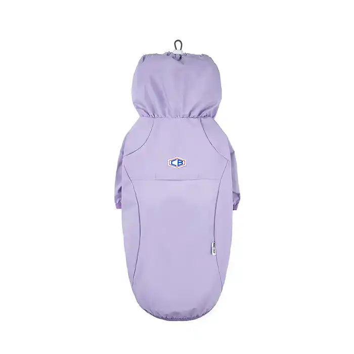 backside of trek waterproof windbreaker dog jacket