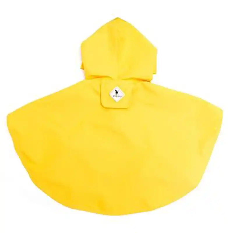 yellow poncho raincoat for dogs unfurled