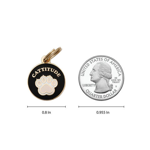 Cattitude Cat Enamel ID Tag