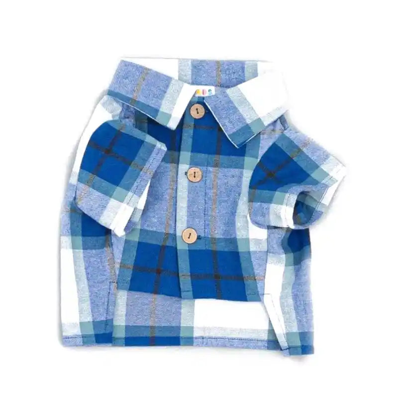 dog threads blue flannel shirt for pups + people