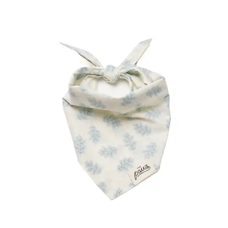 dog bandana with blue leaves