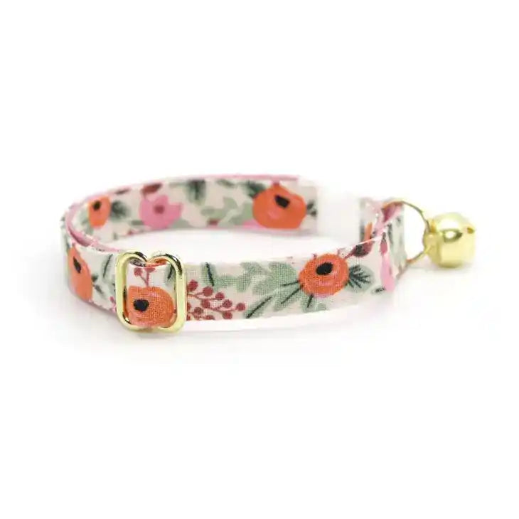 Made By Cleo Rifle Paper Co Juliet Pink Floral Cat Breakaway Collar