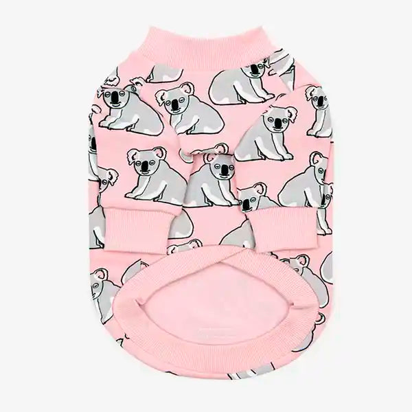 huts and bay pink koala dog sweatshirt underside