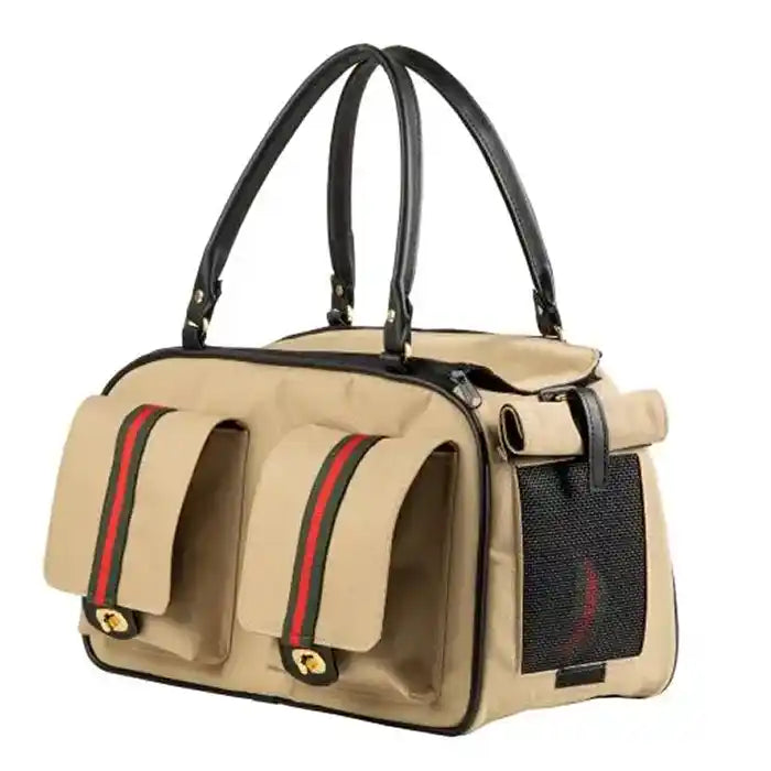 marlee 2 khaki dog carrier closed