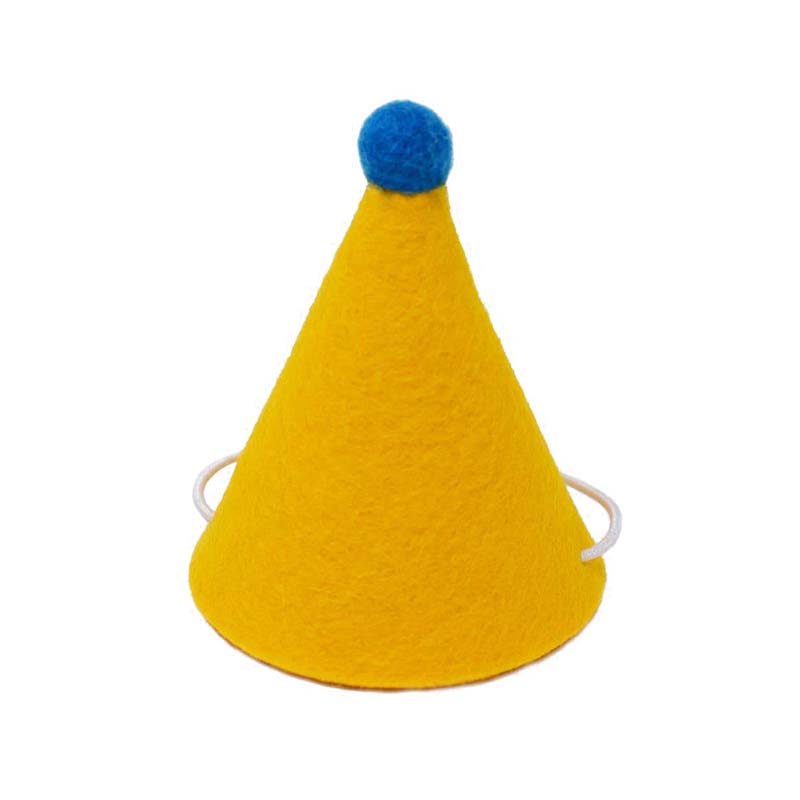 yellow dog/cat party hat