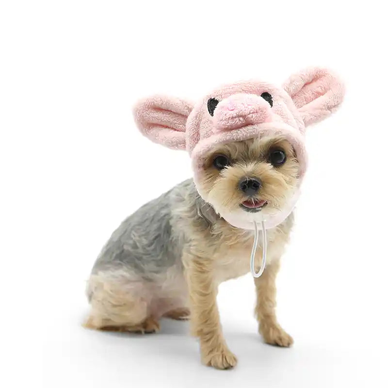 pink pig hat pet costume