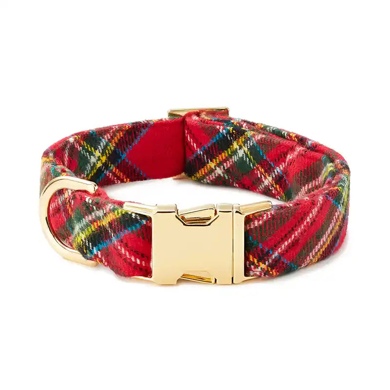 Foggy Dog Tartan Plaid Flannel Dog Collar