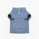 Ralph Lauren dog polo shirt in light blue with short sleeves, two-button placket, and player logo.