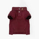 Ralph Lauren dog polo shirt in wine with short sleeves, two-button placket, and player logo.