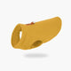 Yellow fleece vest for dogs on a white background.