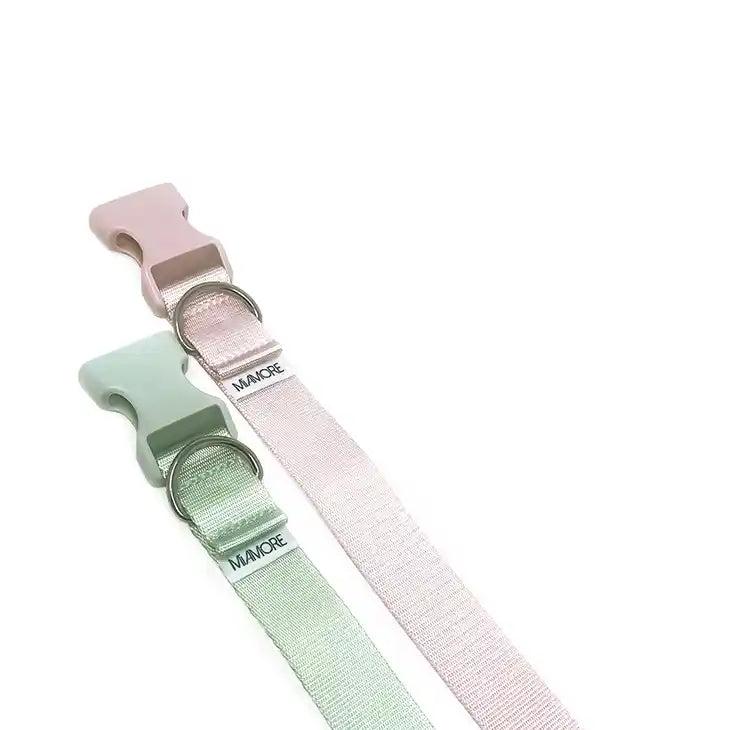 Amore Dog Collar in Mint Green & Petal Pink