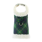 Susan Lanci Plaid Scotty Bowzer Dog Coat in forest green