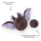 Bat toy with squeaker ball
