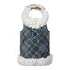 Susan Lanci Plaid Scotty Bowzer Dog Coat in charcoal