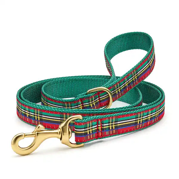 Up Country Christmas Sparkle Plaid Dog Leash