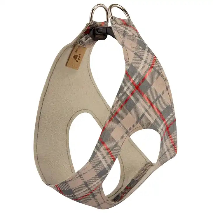 susan lanci scotty plaid step in harness in doe at an angle