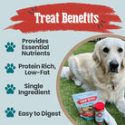 Infographic highlighting benefits of Farm to Pet fish treats.