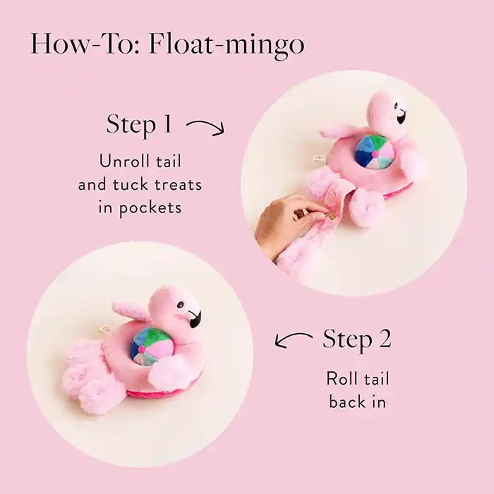 Directions on how to use flamingo dog toy