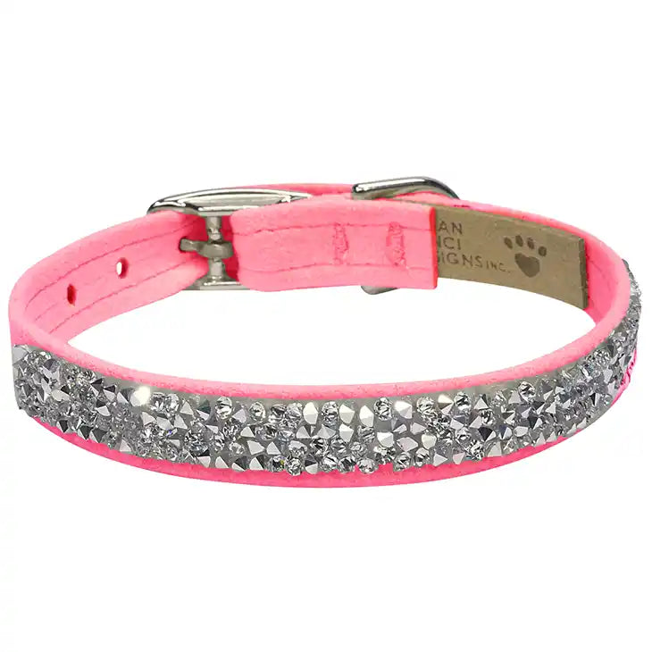 susan lanci crystal rocks dog collar perfect pink