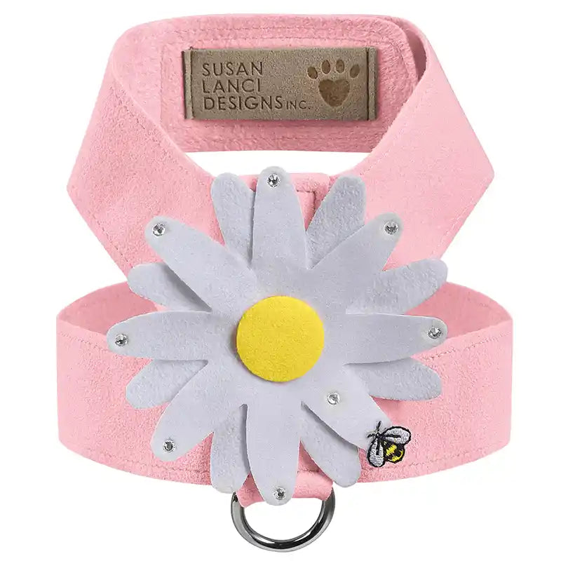 pink daisy tinkie dog harness 