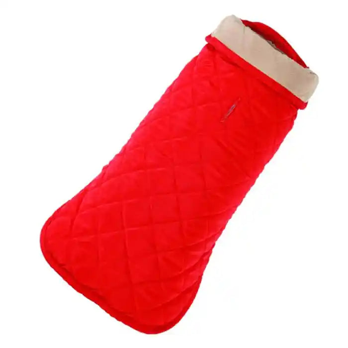 up country diamond quilted dog coat in red