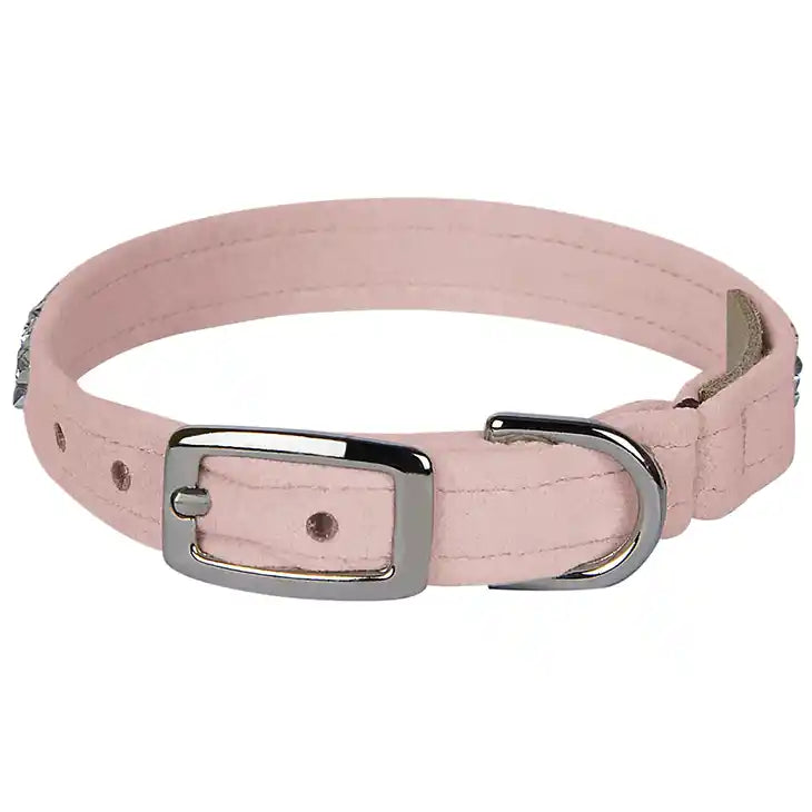 susan lanci crystal rocks dog collar rosewood back