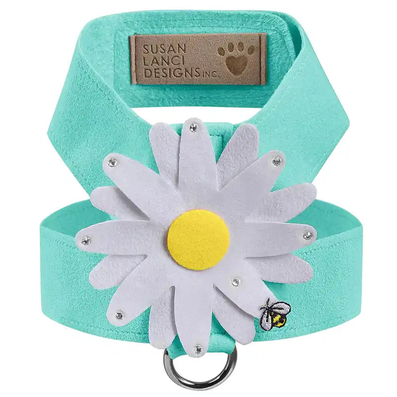 tiffi blue daisy dog harness top view