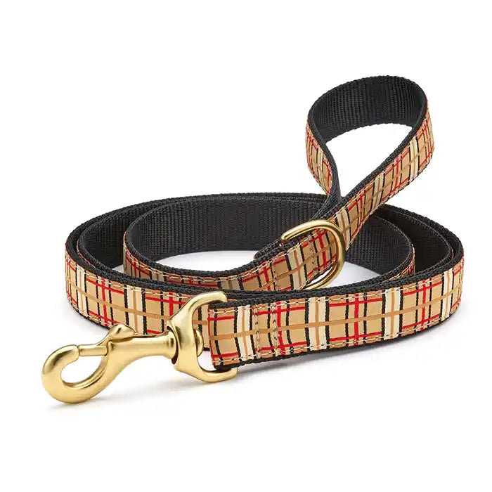Up Country Tan Plaid Dog Leash