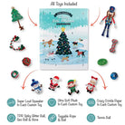 Dog toy advent calendar with various toys displayed around it on a white background.